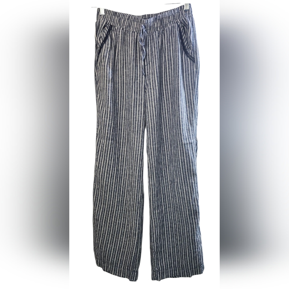 Briggs New York Blue and White Chinos with Timeless Stripes